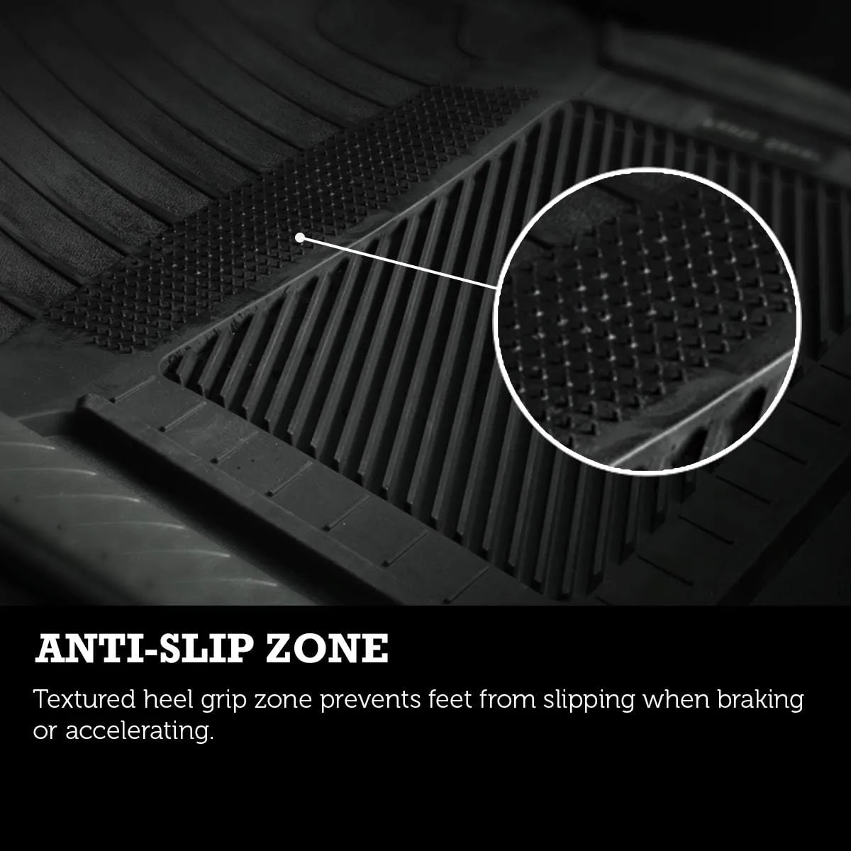 PantsSaver Custom Fit Floor Mats for Hyundai Kona 2019 All Weather Protection-4 Piece Set-High Raised Border Protection Great for Catching SpillsBlack