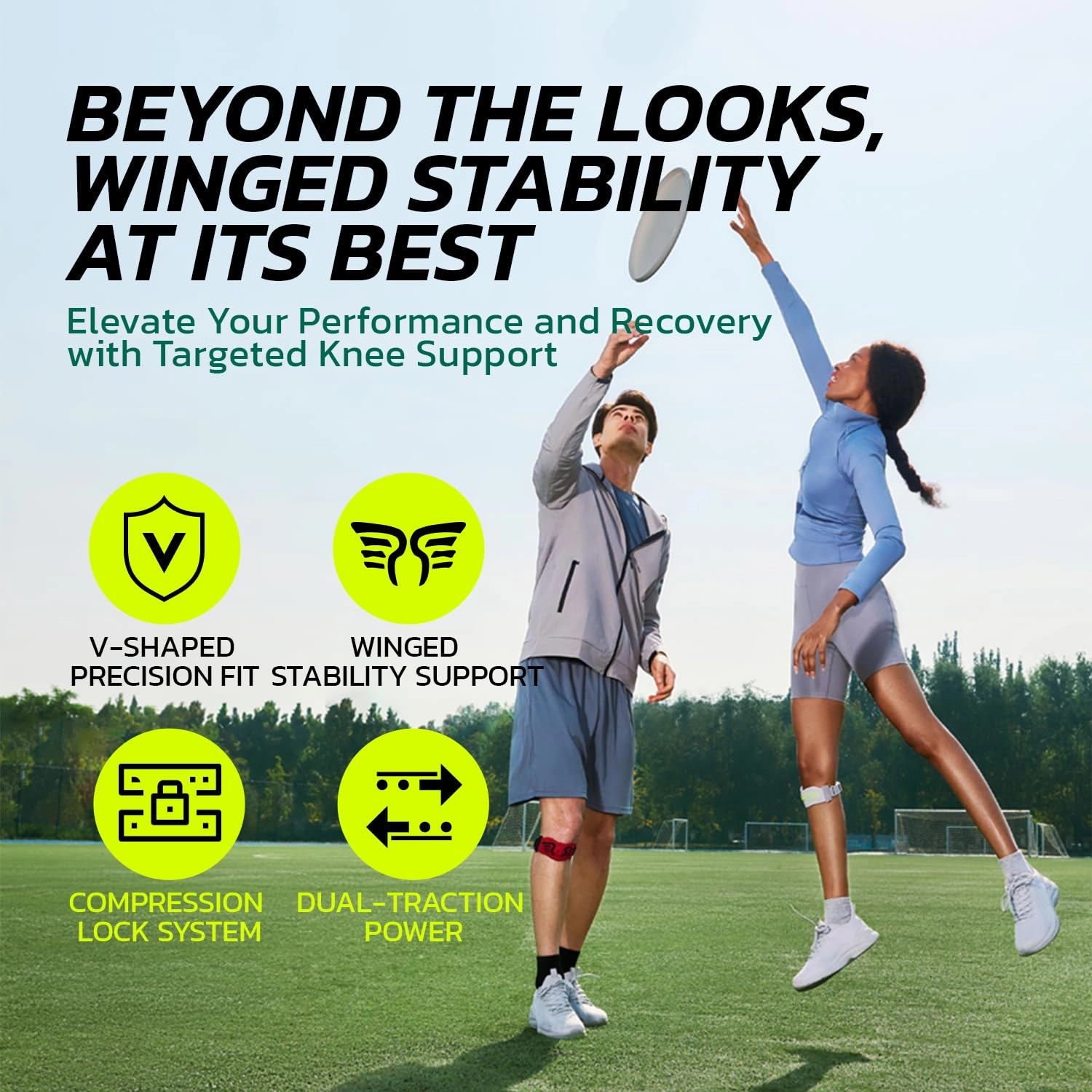 Patella Knee Strap 2-Pack with Ergonomic Silicone Pad for Patellar Tendon Support, Adjustable Compression Knee Stabilizer - Lightweight, Breathable for Running, Jumping, Squats, All Activities