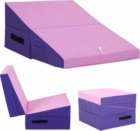 PayLessHere Gymnastics Tumbling Mats Incline Tumbling Mat Folding Gymnastic Tumbling Mat 48"x24"/34"x24" lnch Indoor/Outdoor Exercise Mat Home Gym Yoga Mat with Handle