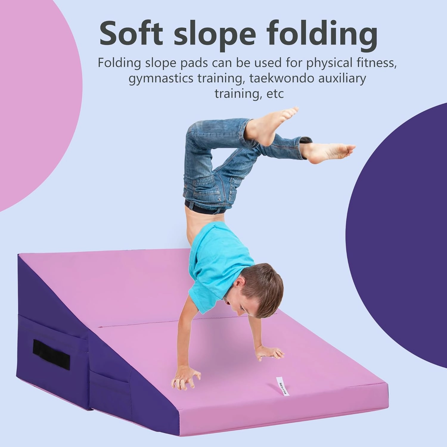 PayLessHere Gymnastics Tumbling Mats Incline Tumbling Mat Folding Gymnastic Tumbling Mat 48"x24"/34"x24" lnch Indoor/Outdoor Exercise Mat Home Gym Yoga Mat with Handle
