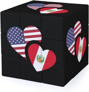 Peru U.S. Flag Funny 3x3x3 Cube Smooth Lightweight Puzzle for Adult Graphic Printing Travel