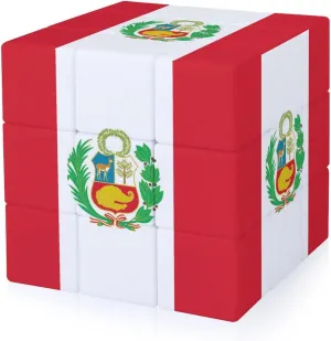Peruvian Flag Adults 3x3x3 Color-Matching Smooth Fully Printed Cube Gift