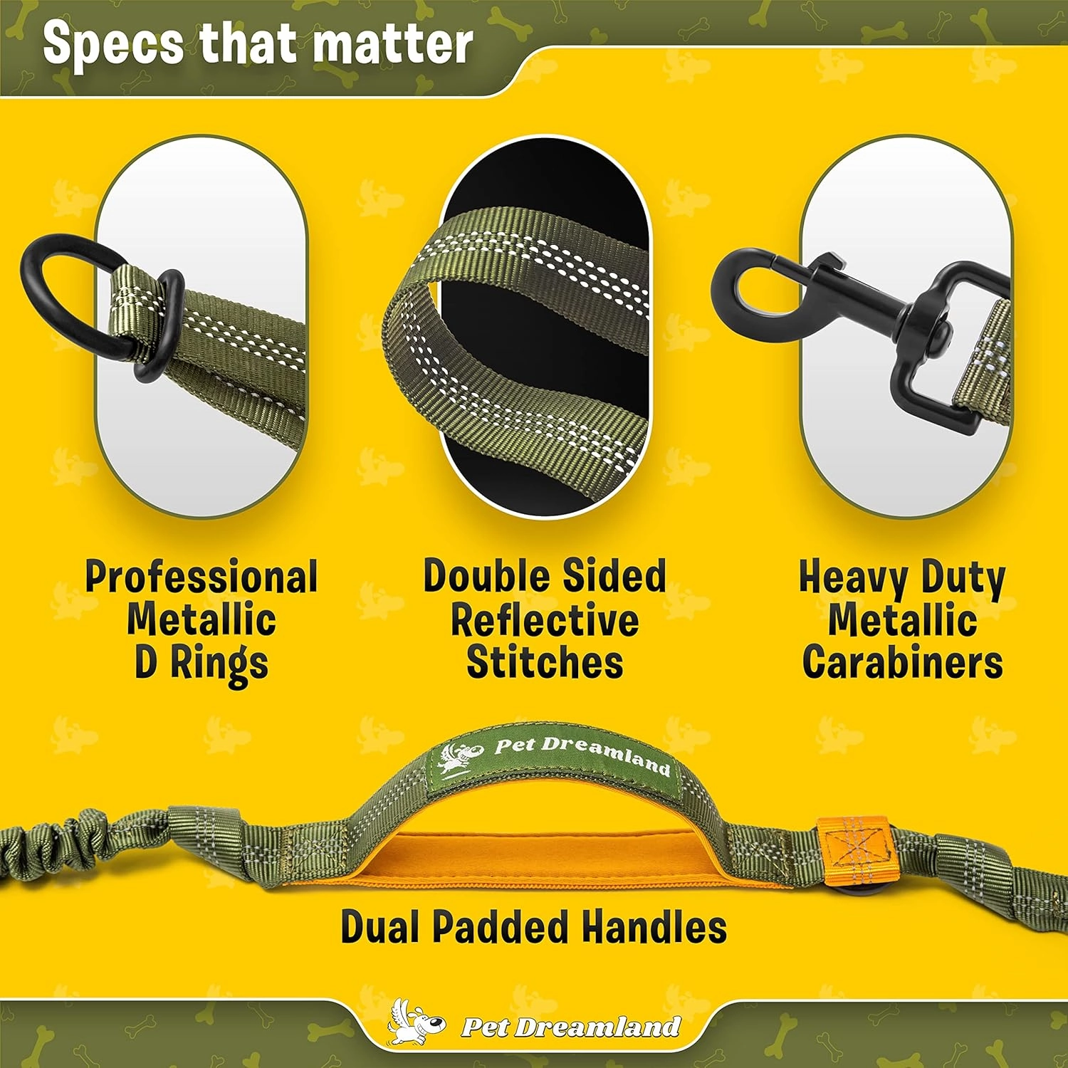 Pet Dreamland Trending Hands-Free Dog Leash for Large Dogs. Ultimate Comfort & Freedom. Premium Quality & Versatile Waist Leash Belt. Your Dog Will Absolutely Love This Amazing Leash (Khaki & Orange)