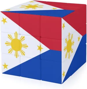 Philippines Flag Funny 3x3x3 Cube Smooth Lightweight Puzzle for Adult Graphic Printing Travel