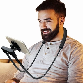Phone Holder for Bed, Upgraded Neck Lazy Phones Stand 360°Rotation Gooseneck Holder Hands Free for All Phones & Tablets (Black)