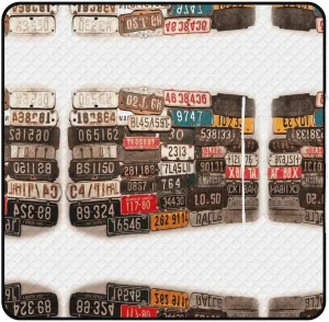 Picnic Beach Blanket Family Mat Portable Old License Plate Printed Picnic Mat Large Picnic Blankets Foldable Durable Picnic Blankets for Camping Picnics Beaches Stadiums