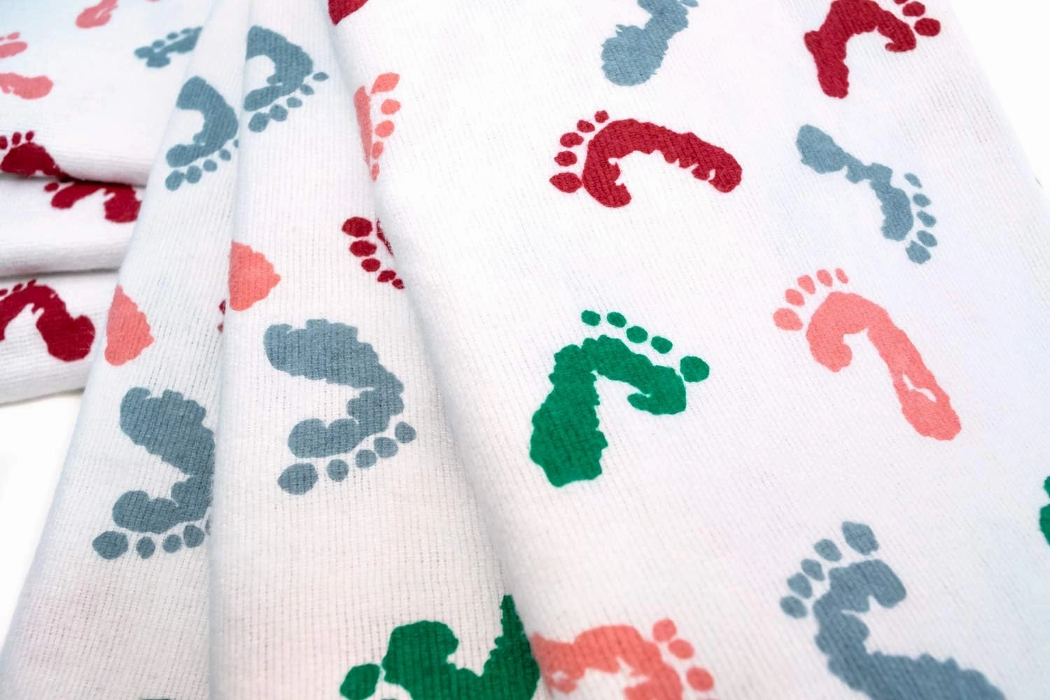 PILL THING Baby Hospital Receiving Swaddle Blankets for Newborn Babies - Original Baby Footprint Design Breathable 100% Cotton - Durable Hospital Quality - Generous Size- (Baby Feet, 10 Pack)