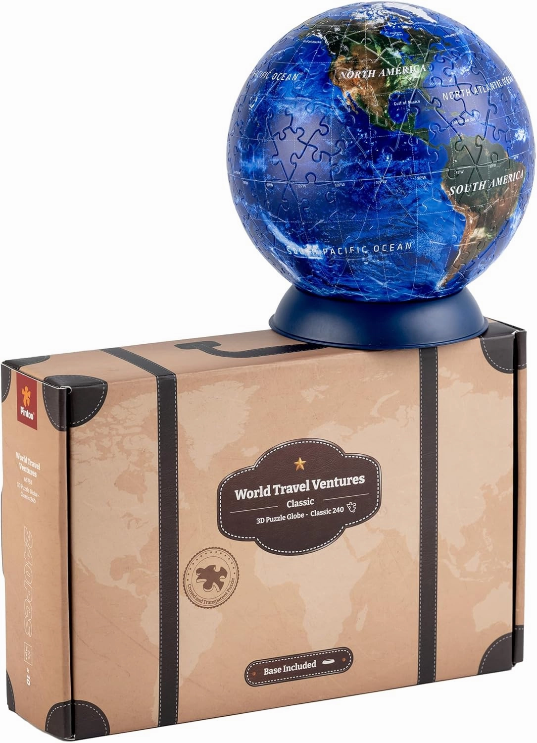 Pintoo Puzzles Pintoo 3-D Puzzle Globe Classic Small 6" Earth Globe Decor with 240 Curved Puzzle Pieces - Globes of The World for Unisex Adults, Explorers, Business, Home Decoration [A3751]