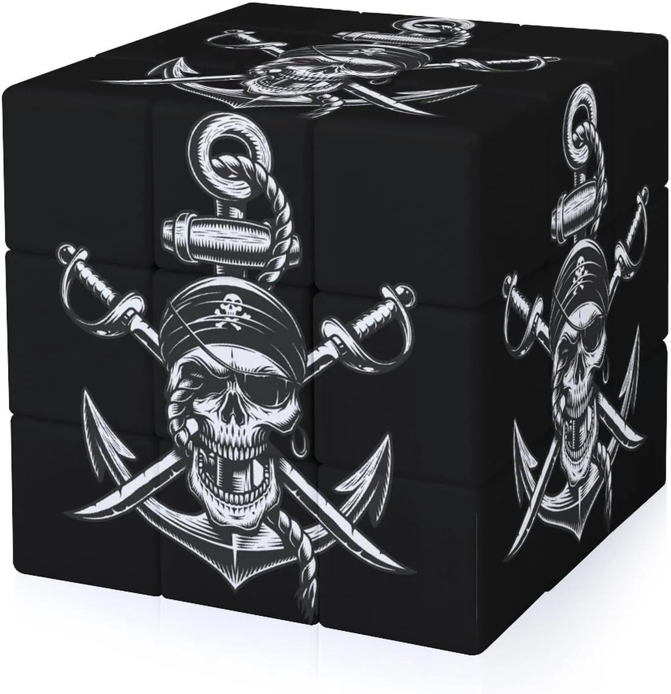 Pirate Skull Swords Adults 3x3x3 Color-Matching Smooth Fully Printed Cube Gift