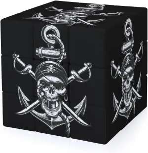 Pirate Skull Swords Adults 3x3x3 Color-Matching Smooth Fully Printed Cube Gift