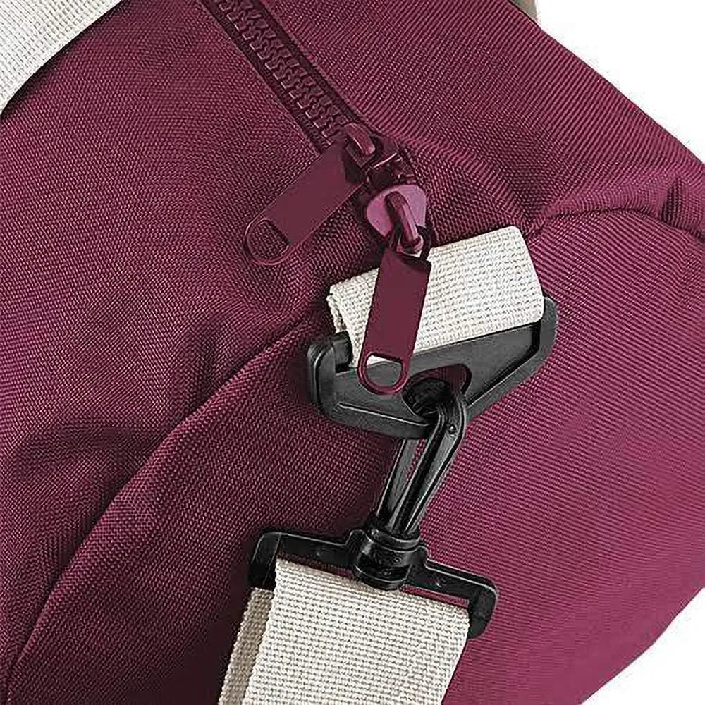 Plain Varsity Barrel/Duffel Bag (20 Liters) (One Size) (Burgundy/Off White)