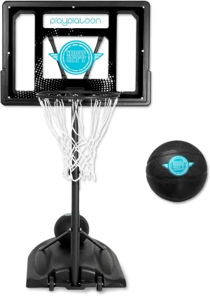 Play Platoon Swimming Pool Basketball Hoop Poolside Above Ground Games for Family - Backboard Adjustable Height 3-4 Feet, Includes PU Leather Basket Ball & Air Pump - Great for Inground Pool Deck