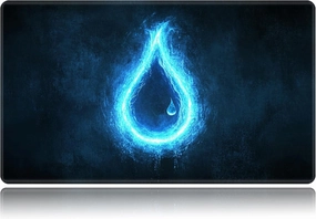 Playmat for MTG, Card Game Mat Non-Slip Rubber Base and Stitched, 24 x 14 inch TCG Play Mat for MTG and Other Card Games (NO Zones), Water Blue