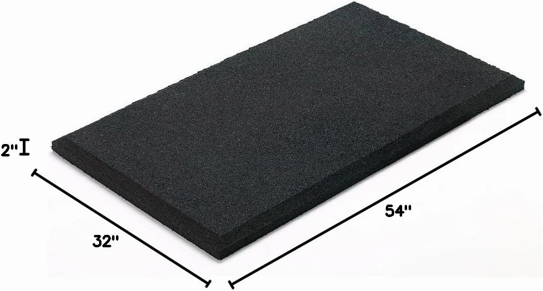 Playsafer Heavy Duty Commercial Grade Rubber Playground Safety Mat - Playground Protection Mat for Swings and Slides - 54" Long X 32" Wide x 2" Thick (Black)