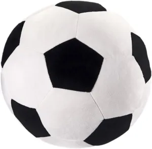 Plush Soccer Ball, 11.8" Soft Soccer Stuffed Toy Soccerball Throw Pillow Fluffy Football Plushies Toy Sport Gift for Boy & Girls Chrismas Decor
