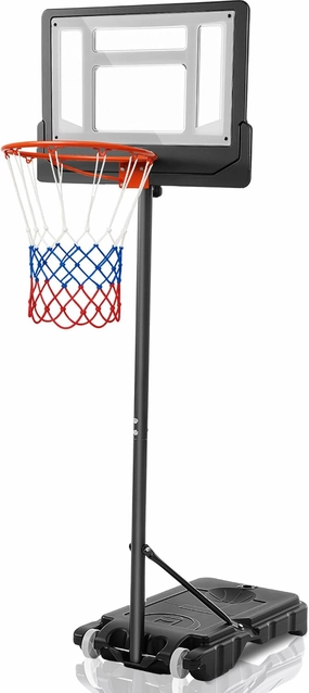 Pool Basketball Hoop 30 in Backboard 4.9 to 6.7 ft Adjustable Height Poolside Basketball Hoop with Wheels Shatterproof Backboard and Rim for Indoor or Outdoor Swimming Pool Excluding Ball