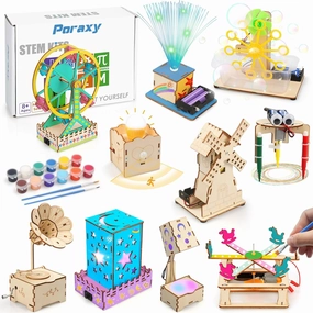 Poraxy 10 Sets Science Toys for Kids Age 5-7 8-13, Science Projects for Kids Ages 8-10 8-12, Robotics Kits Model STEM Experiments 6-8, Building Birthday Gifts 7 8 9 10 11 12 Year Old Boys Girls