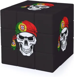 Portuguese Country Flag Skull Funny 3x3x3 Cube Smooth Lightweight Puzzle for Adult Graphic Printing Travel