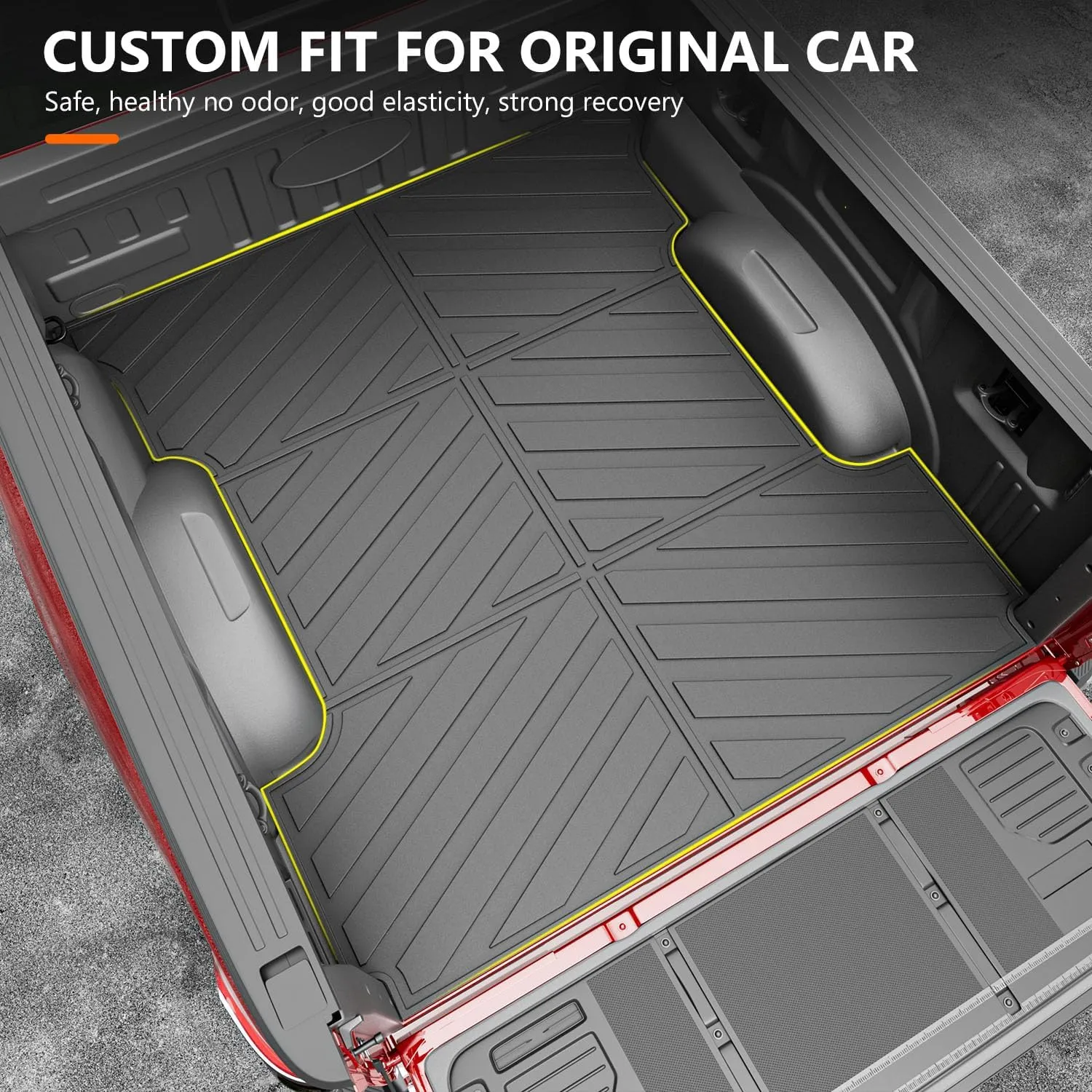 powoq 6.5FT Bed Mat Compatible with 2015-2025 Ford F150 Truck Bed Mat TPE Bed Liner All Season Protection Truck Bed Liner Replacement for 2015-2025 Ford F150 Accessories (6.5FT Truck Bed Mat)
