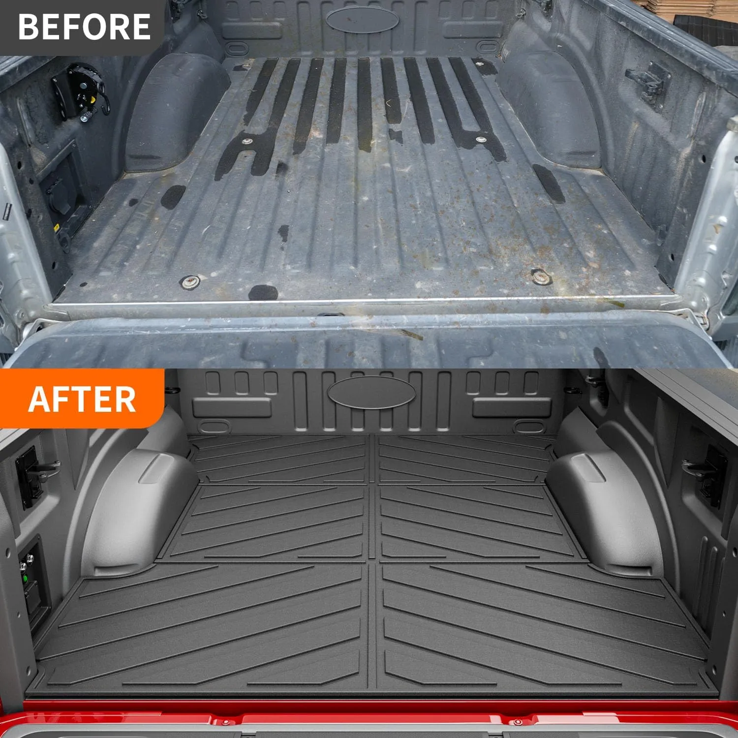 powoq 6.5FT Bed Mat Compatible with 2015-2025 Ford F150 Truck Bed Mat TPE Bed Liner All Season Protection Truck Bed Liner Replacement for 2015-2025 Ford F150 Accessories (6.5FT Truck Bed Mat)