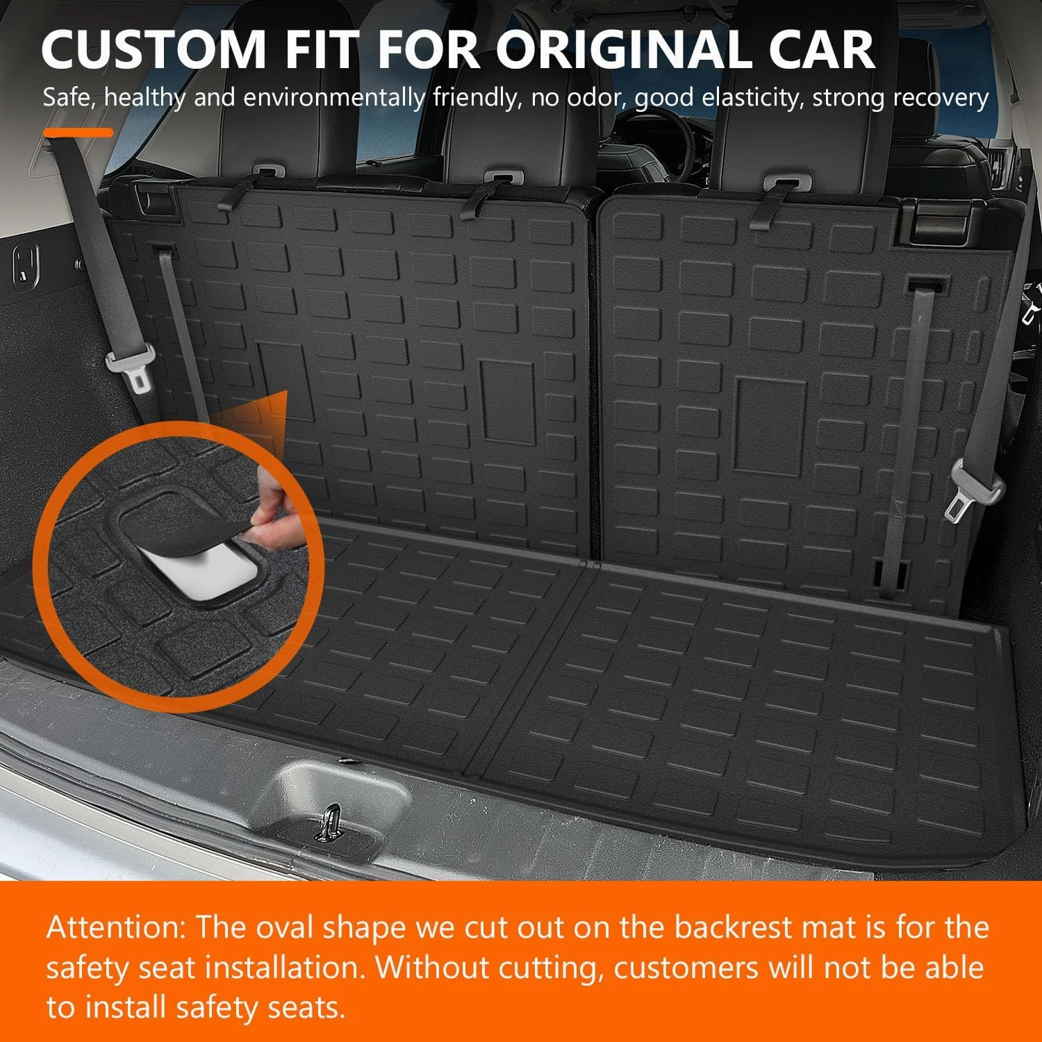 powoq Floor Mat Compatible with 22-2025 Nissan Pathfinder Cargo Mat TrunkCargo Liner TPE Backrest Liner Replacement for 2022-2025 Nissan Pathfinder Accessories (Trunk Mat with Backrest Mat Floor Mat)