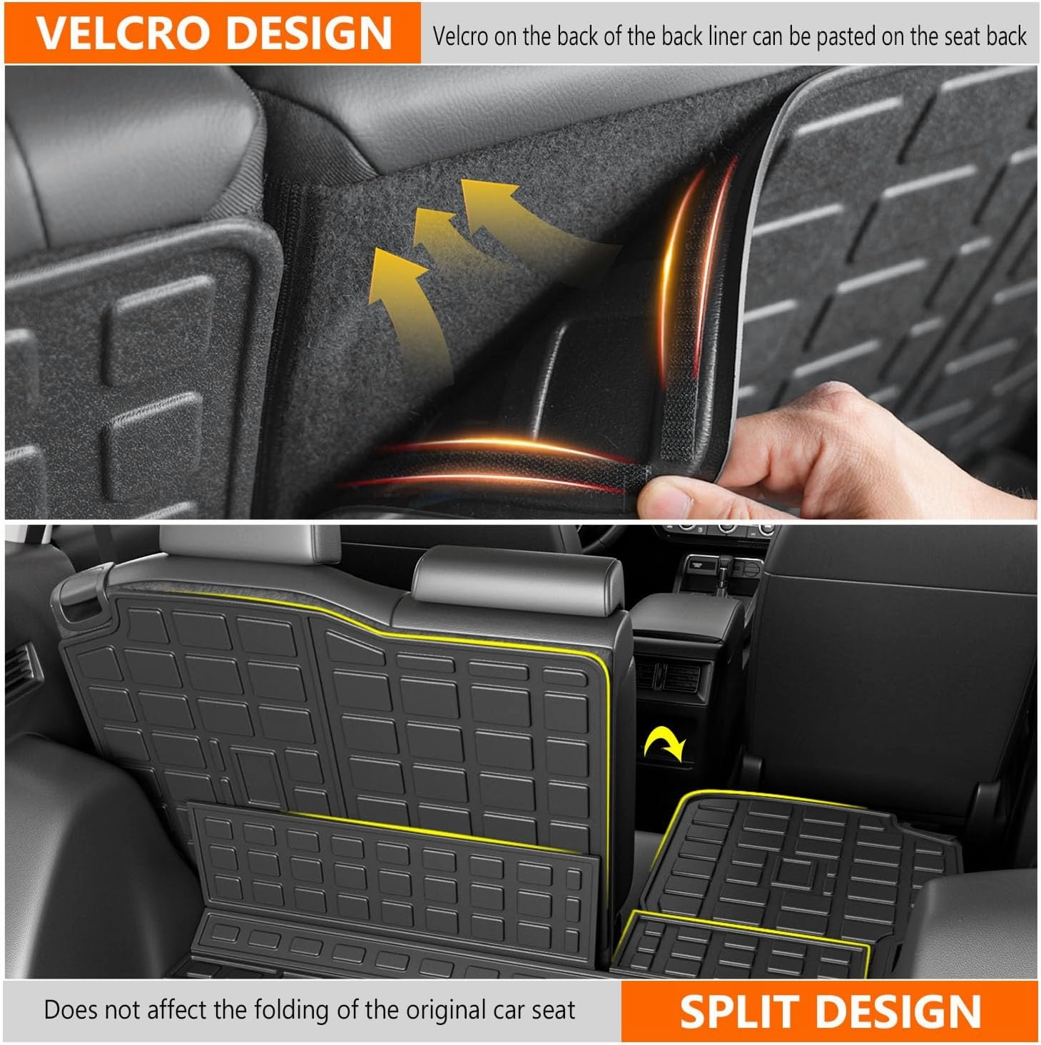 powoq Fuel Cargo Mat Compatible with 2023 2024 2025 Honda CRV Trunk Mat Back Seat Protector TPE Cargo Liner Replacement for 2023-2025 Honda CRV Accessories (Fit 23-25 Fuel Lower Deck, Backrest Mat)