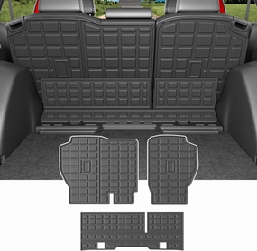 powoq Fuel Cargo Mat Compatible with 2023 2024 2025 Honda CRV Trunk Mat Back Seat Protector TPE Cargo Liner Replacement for 2023-2025 Honda CRV Accessories (Fit 23-25 Fuel Lower Deck, Backrest Mat)