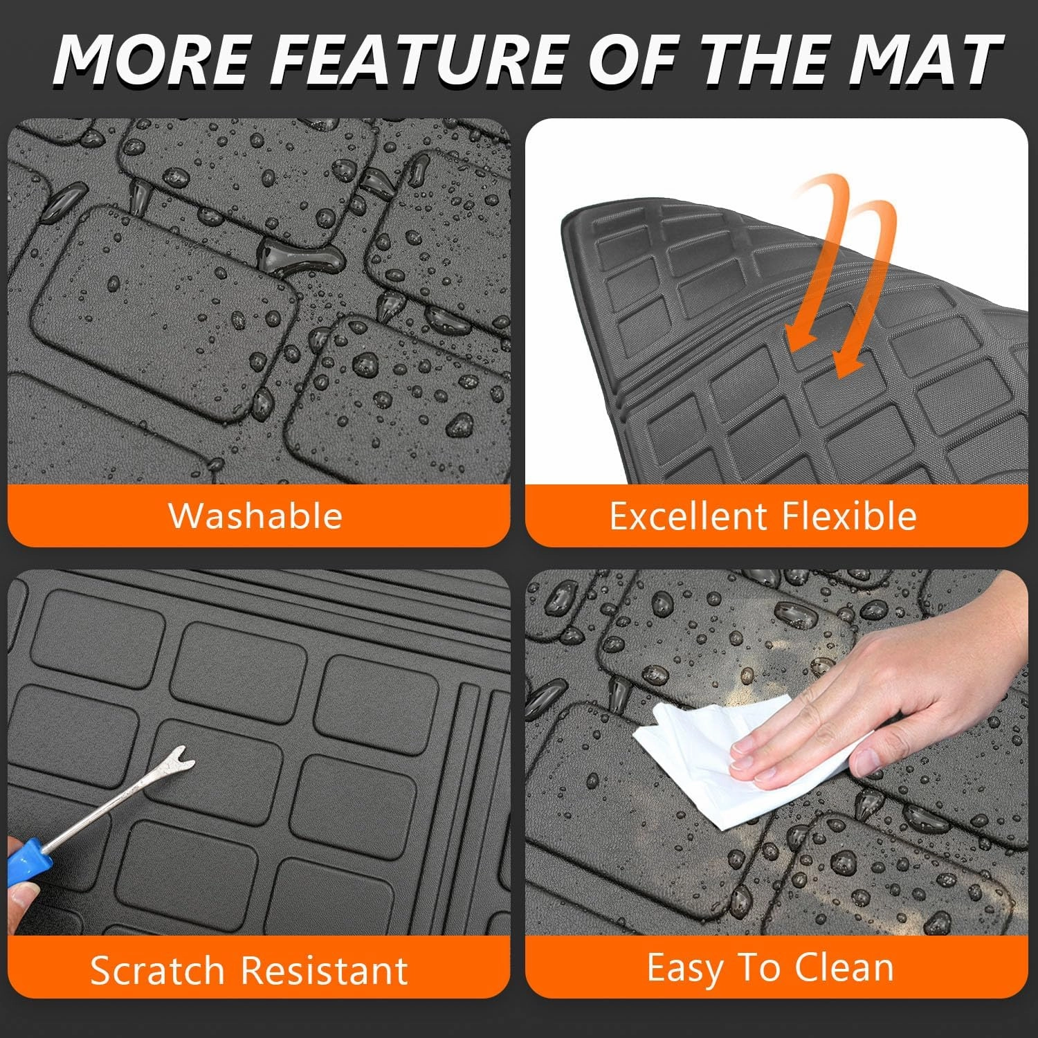 powoq Fuel Cargo Mat Compatible with 2023 2024 2025 Honda CRV Trunk Mat Back Seat Protector TPE Cargo Liner Replacement for 2023-2025 Honda CRV Accessories (Fit 23-25 Fuel Lower Deck, Backrest Mat)