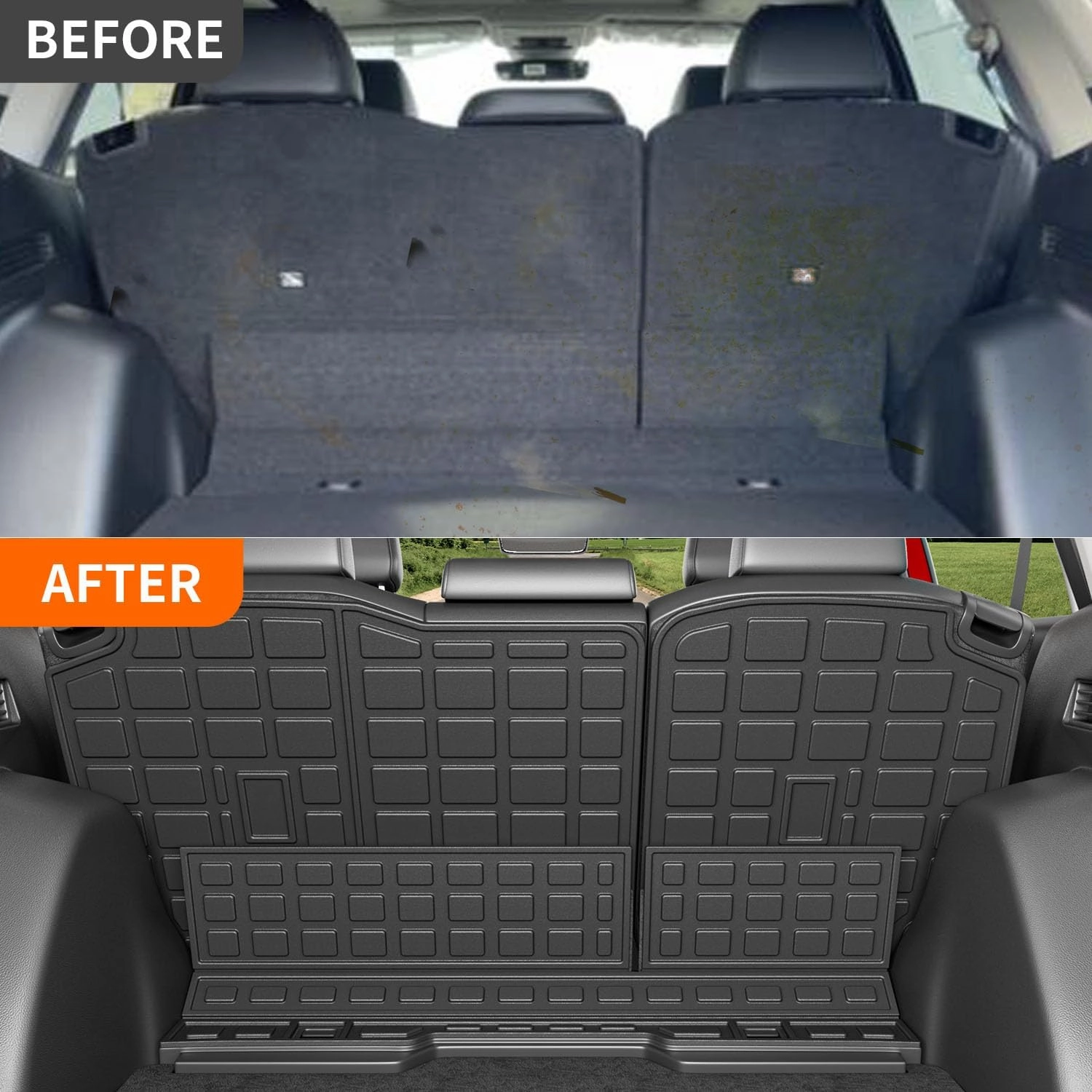 powoq Fuel Cargo Mat Compatible with 2023 2024 2025 Honda CRV Trunk Mat Back Seat Protector TPE Cargo Liner Replacement for 2023-2025 Honda CRV Accessories (Fit 23-25 Fuel Lower Deck, Backrest Mat)