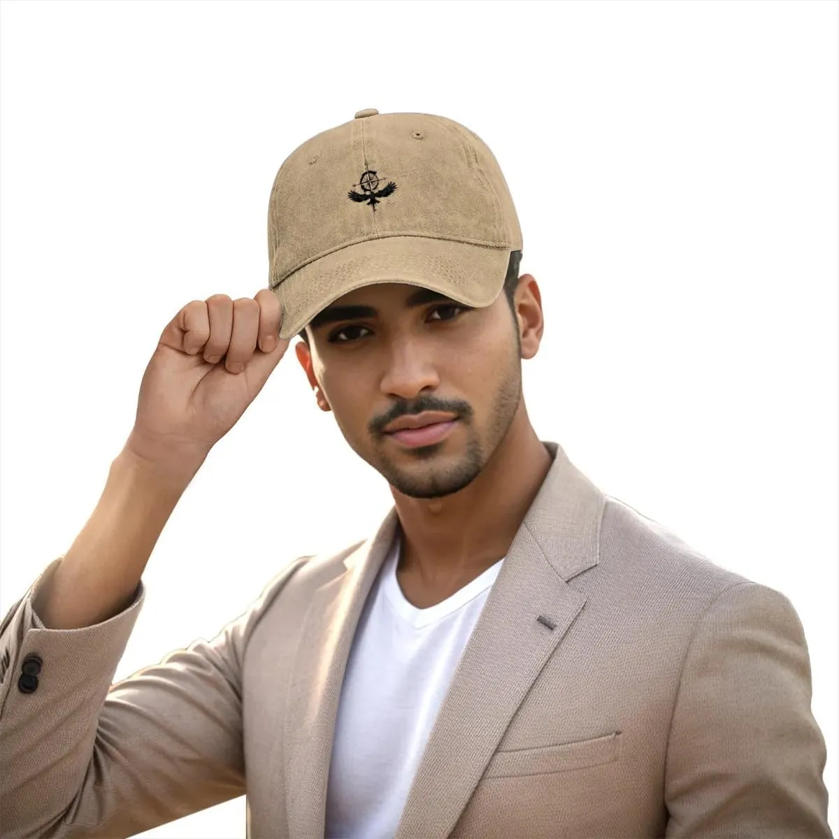Praying Angel with Wings Vintage Denim hat Baseball Cap Men Women Peak Cap Outdoor Dad Hat