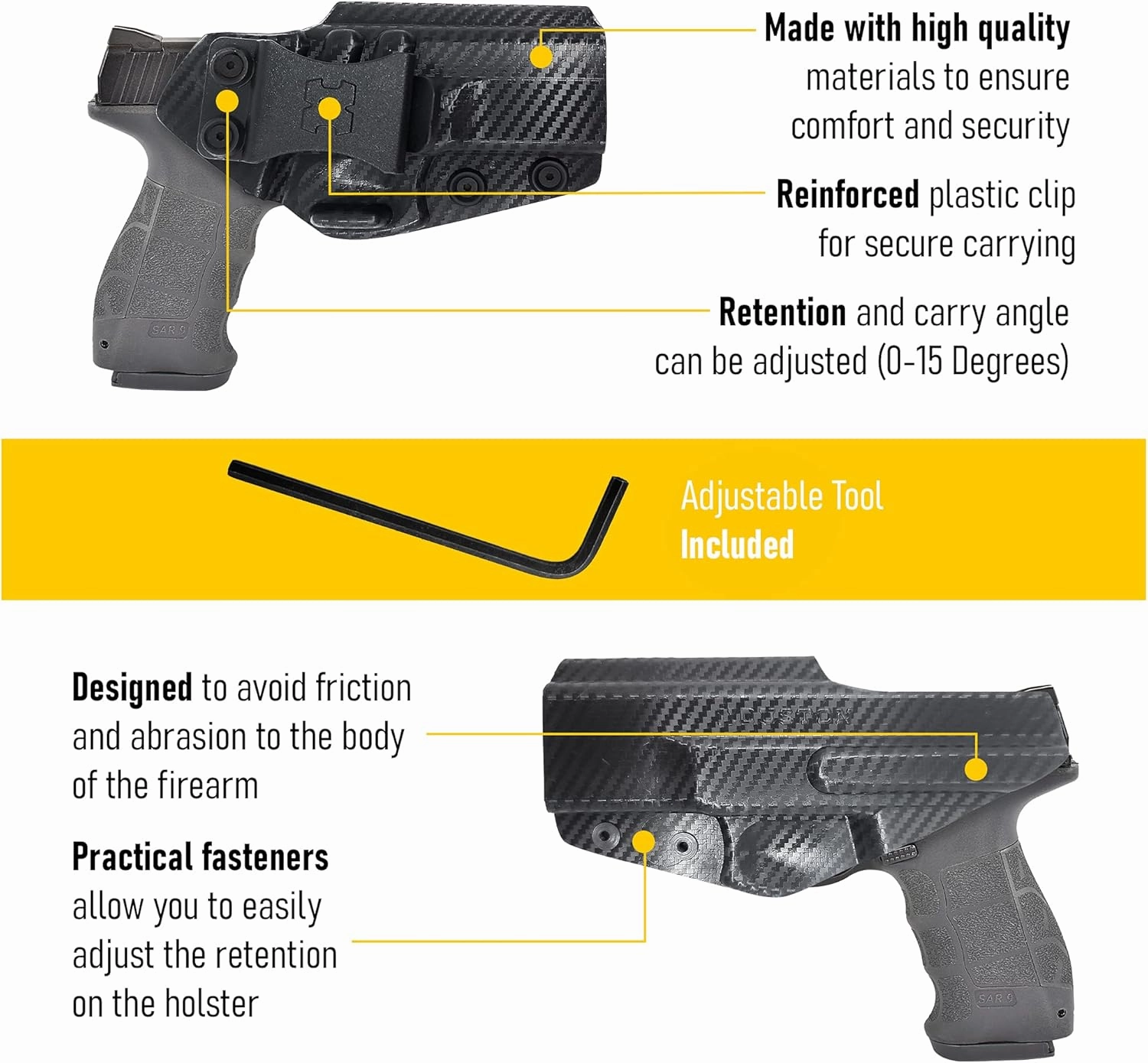 Premium IWH Kydex Holsters /Right Handed by Houston Gun Holsters, LLC