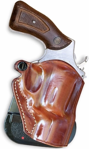 Premium Leather OWB Paddle Holster Open Top, Custom Fit Rossi 38 Special 5-Shot Revolver 2" Barrel, Right Hand Draw, Brown Color #1387#