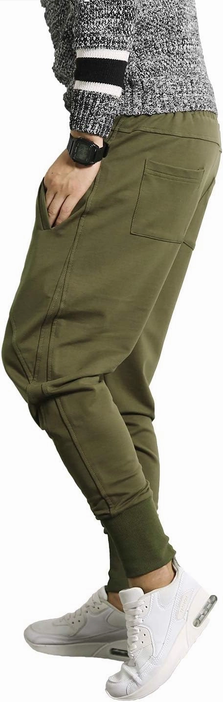 PRIJOUHE Men's Joggers, Sweatpants, Low Crotch Sweats Slim Fit Trousers Harem Hip Hop Pants
