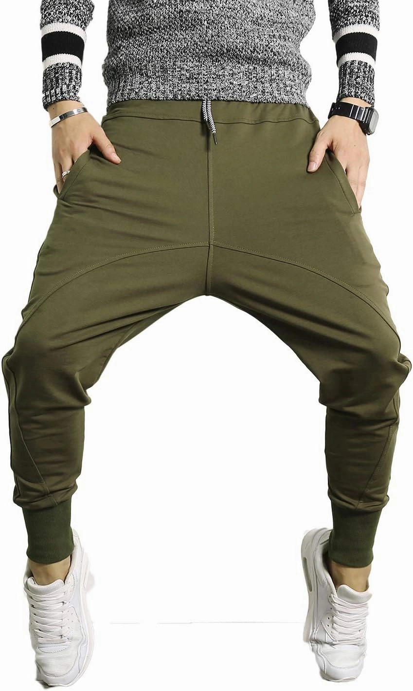 PRIJOUHE Men's Joggers, Sweatpants, Low Crotch Sweats Slim Fit Trousers Harem Hip Hop Pants