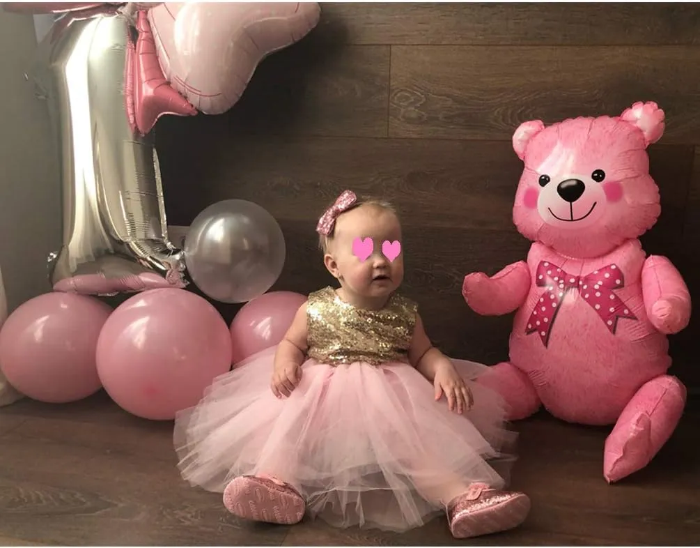 Princess Tulle Tutu Girl Dress Wedding Pageant Party Baby Dresses Sequin Backless Lace Flowers Newborn-7 Years
