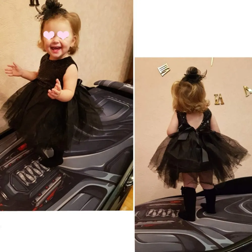 Princess Tulle Tutu Girl Dress Wedding Pageant Party Baby Dresses Sequin Backless Lace Flowers Newborn-7 Years