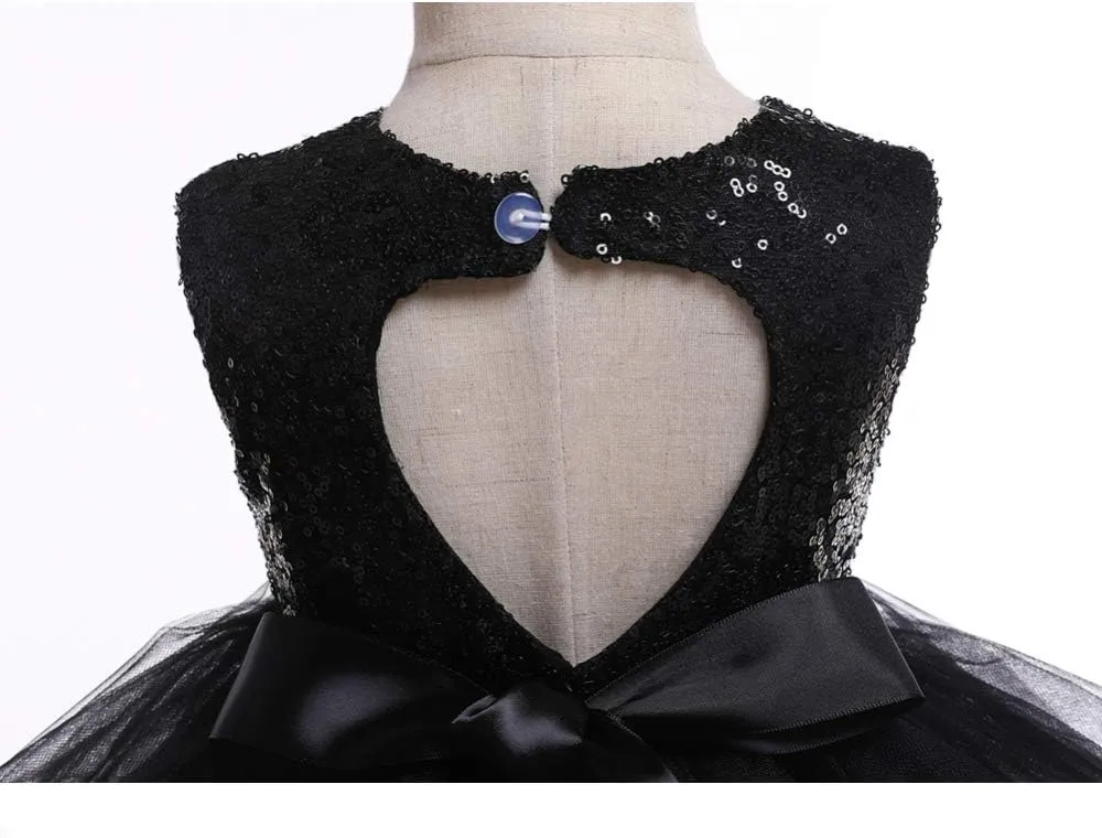 Princess Tulle Tutu Girl Dress Wedding Pageant Party Baby Dresses Sequin Backless Lace Flowers Newborn-7 Years
