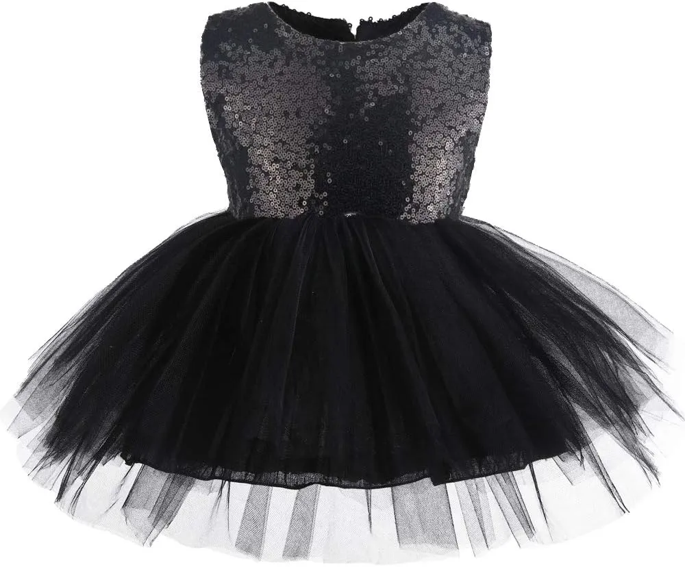 Princess Tulle Tutu Girl Dress Wedding Pageant Party Baby Dresses Sequin Backless Lace Flowers Newborn-7 Years