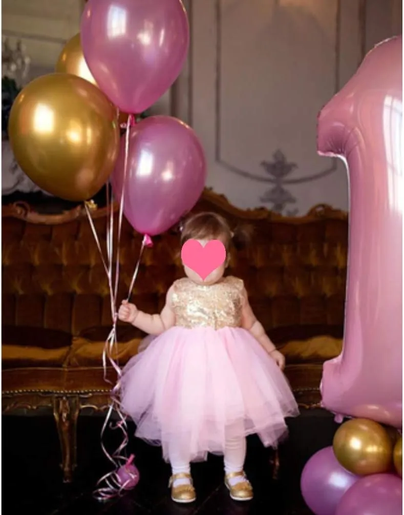 Princess Tulle Tutu Girl Dress Wedding Pageant Party Baby Dresses Sequin Backless Lace Flowers Newborn-7 Years