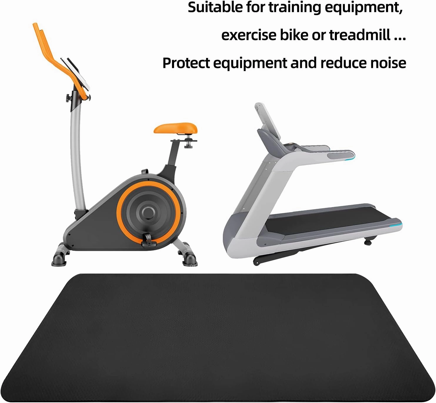Protective Treadmill & Stationary Bike Mat - Waterproof, Suitable for Hardwood & Carpet, Ideal for Exercise & Jump Rope Use