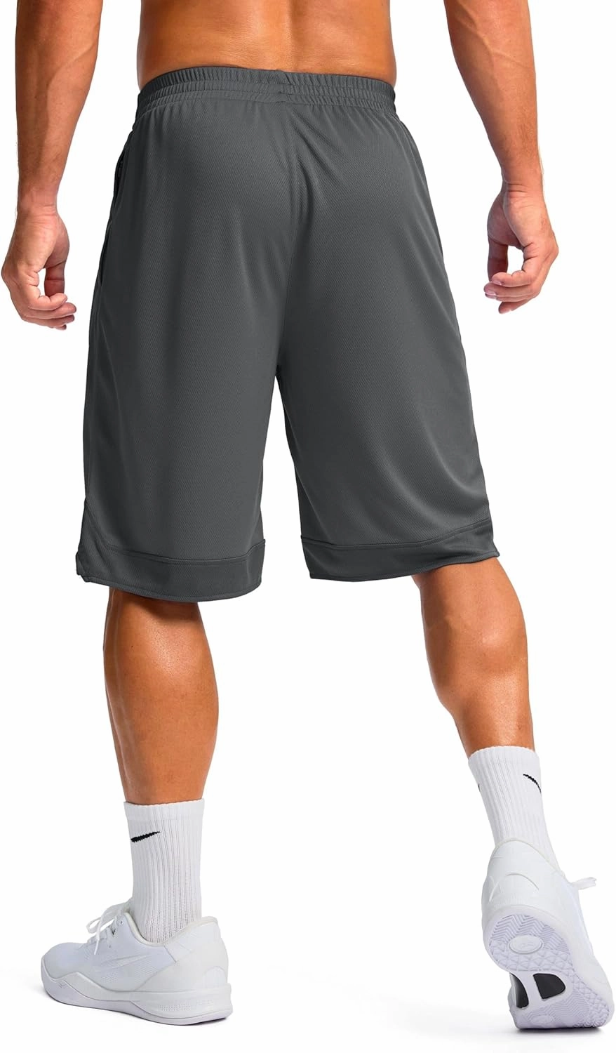 Pudolla Men's Basketball Shorts with Zipper Pockets 11" Long Gym Athletic Shorts for Men Lightweight Quick Dry