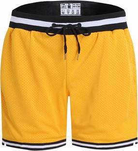 Pullonsy Basketball Athletic Mesh Shorts with Zip Pockets for Men, Running Workout Gym Sports 7 Inche Inseam