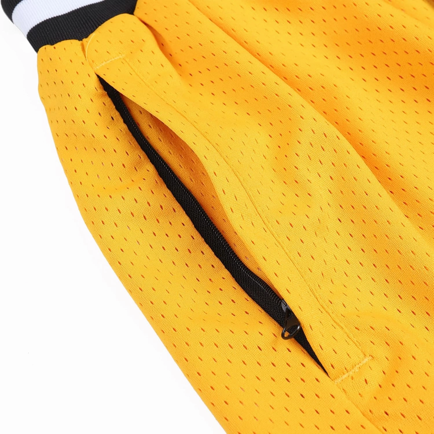 Pullonsy Basketball Athletic Mesh Shorts with Zip Pockets for Men, Running Workout Gym Sports 7 Inche Inseam