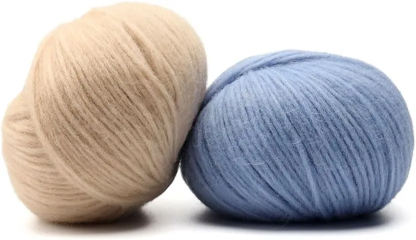 Pullu - Baby Alpaca Merino Wool Yarn Set of 3 Skeins (150 Grams) Worsted Weight - Sourced Directly from Peru - Heavenly Soft and Perfect for Knitting and Crocheting (Almond Latte)