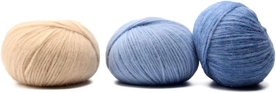 Pullu - Baby Alpaca Merino Wool Yarn Set of 3 Skeins (150 Grams) Worsted Weight - Sourced Directly from Peru - Heavenly Soft and Perfect for Knitting and Crocheting (Almond Latte)