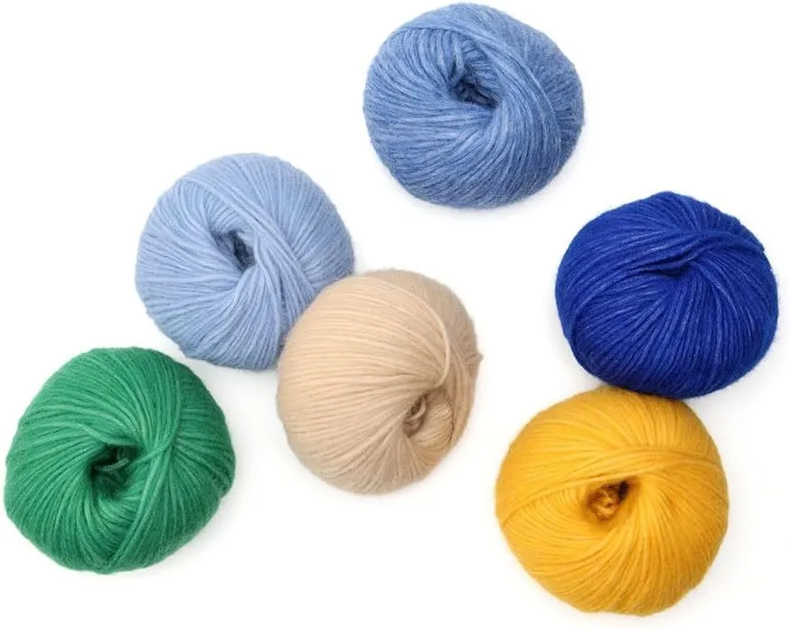 Pullu - Baby Alpaca Merino Wool Yarn Set of 3 Skeins (150 Grams) Worsted Weight - Sourced Directly from Peru - Heavenly Soft and Perfect for Knitting and Crocheting (Blue Indigo)
