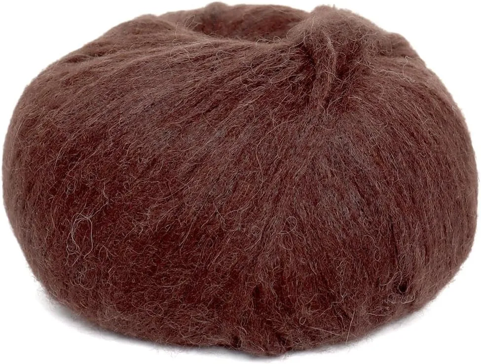 Pullu - Baby Alpaca Merino Wool Yarn Set of 3 Skeins (150 Grams) Worsted Weight - Sourced Directly from Peru - Heavenly Soft and Perfect for Knitting and Crocheting (Brown)