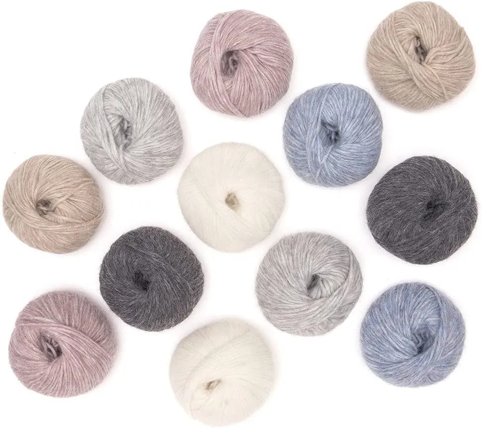 Pullu - Baby Alpaca Merino Wool Yarn Set of 3 Skeins (150 Grams) Worsted Weight - Sourced Directly from Peru - Heavenly Soft and Perfect for Knitting and Crocheting (Lilac Rose)