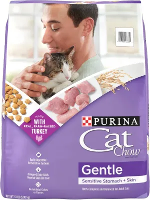 Purina Cat Chow Gentle Dry Cat Food, Sensitive Stomach   Skin - 13 lb. Bag