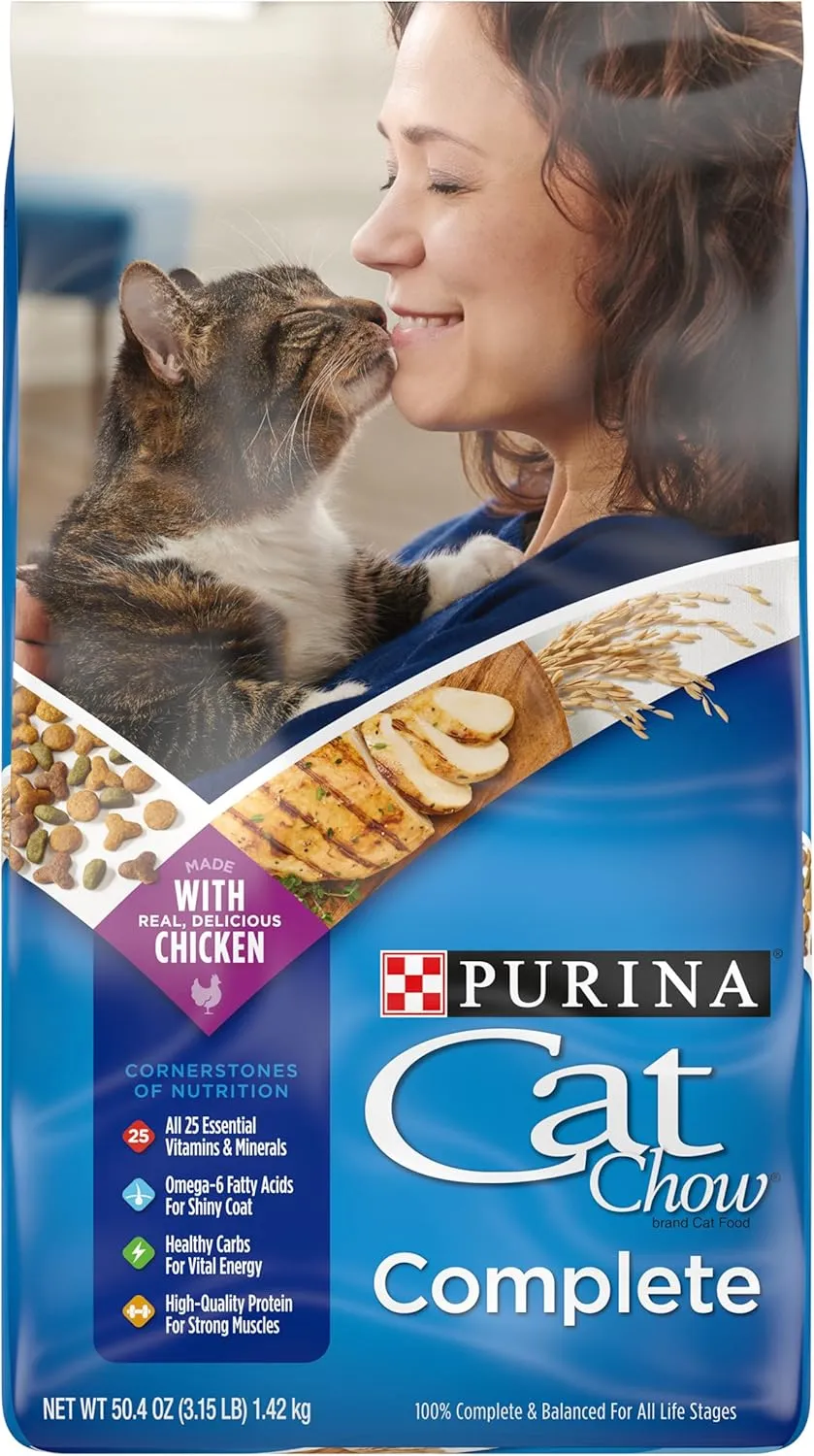 Purina Cat Chow High Protein Dry Cat Food, Complete - (Pack of 4) 3.15 lb. Bags